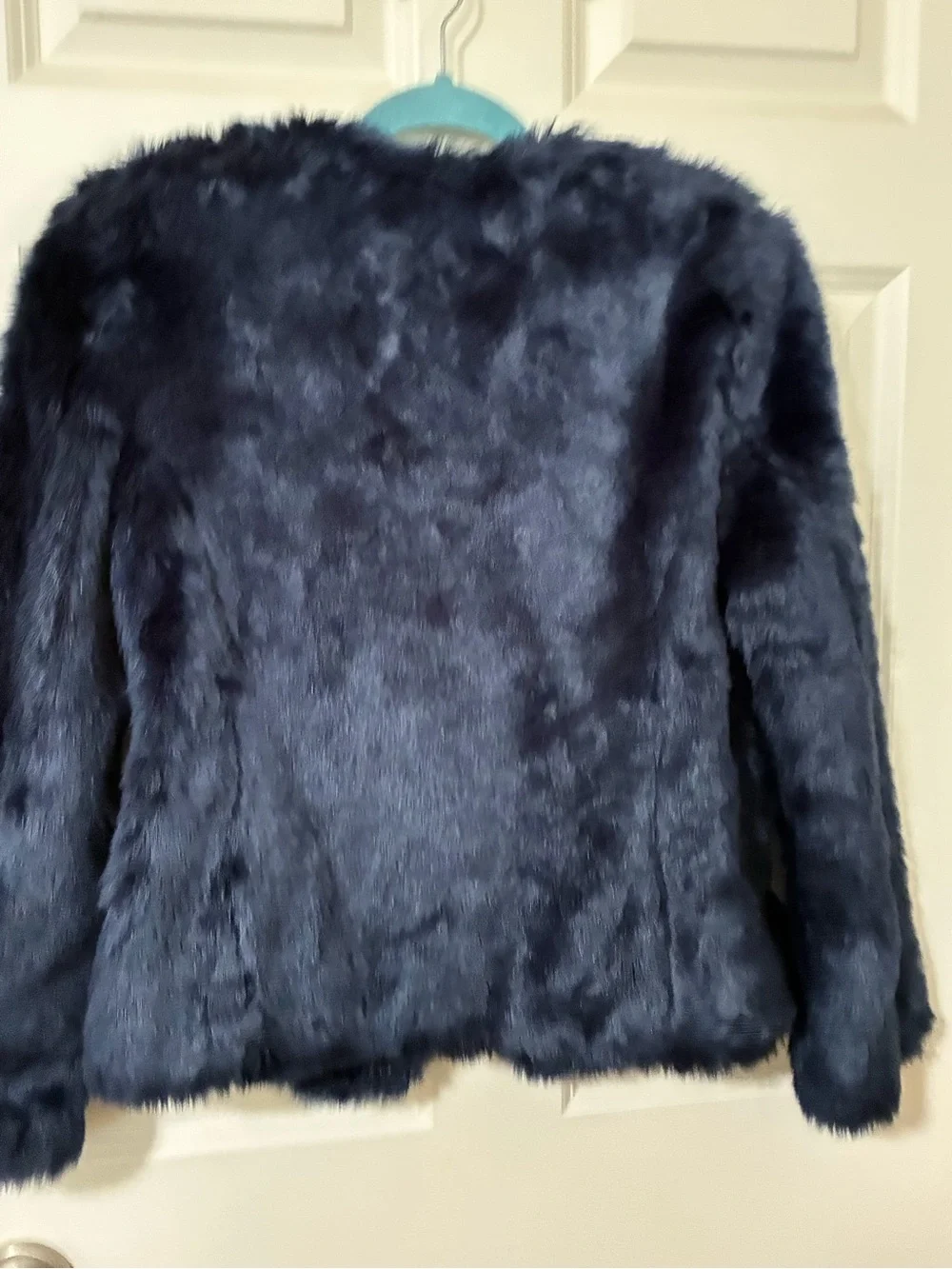Forever 21 Navy Faux Fur Teddy Jacket